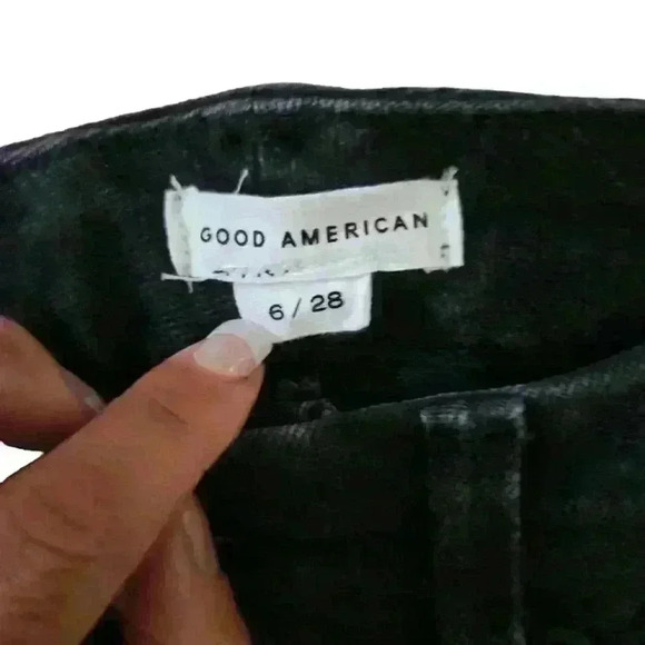 Good American Black Distressed High Rise Skinny Jeans 6/28 - Picture 8 of 10